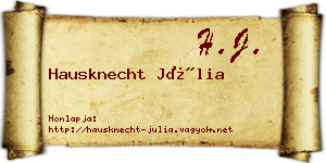 Hausknecht Júlia névjegykártya